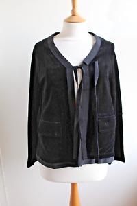 Sonia Rykiel black velvet jacket with tie fastening, size M, vintage