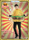 N4 Adult Hamburger Halloween Costume Fast Food Bucks Party Funny Burger Tunic