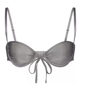 New with out tags Skims Romance CHIFFON BRA SZ 34C 100% Silk in Charcoal - Picture 1 of 7