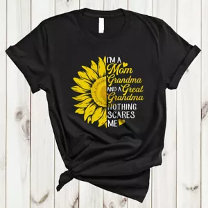 I'm A Mom Grandma And A Great Grandma Mother's Day Sunflower Butterfly T-Shirt - Picture 1 of 3
