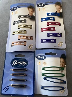 Lot Of 4 Goody Packs Of Hair Clips Barrettes 20 Pieces Total NOS NEW - Image 1 of 4