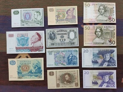 Sweden - Collection of 11 Different Types Of Banknotes  - Image 1 of 2