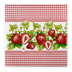 Serviette Erdbeeren aus Linclass® Airlaid 40 x 40 cm, 50 Stück - Bild 1 von 7