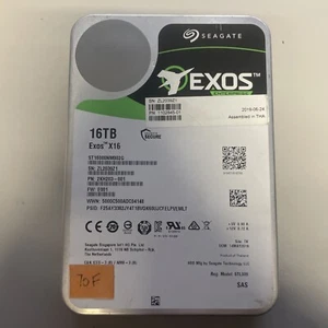 Seagate Exos 16TB ST16000NM002G SAS 3.5in HDD (70% Health) - Picture 1 of 2