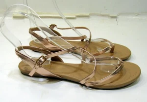 new Summer  Gold ANKLE STRAP  Cool Shoes Sandals WOMEN Size 6.5 - Picture 1 of 4