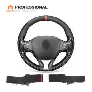 Cubierta de volante de coche gamuza negra para Renault Clio 4 Captur Samsung QM3 - Imagen 1 de 9