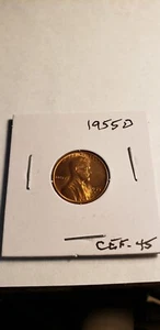 1955 D LINCOLN WHEAT PENNY CENT CHOICE EXTREMELY FINE CONDITION - Picture 1 of 2