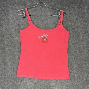 Tommy Hilfiger Spaghetti Strap Tank Top Size XS/S Coral Tropical Hawaiian Y2K - Picture 1 of 14