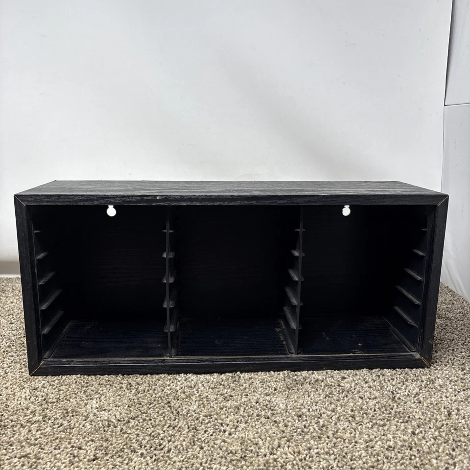 CD Madera DUAL CD Soporte Soporte Estante Gabinete de Almacenamiento Organizador Foto 1 de 4