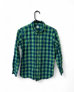 Gap Kids Size XL (12) Blue/Green Plaid Kids Plaid Poplin Shirt NWT - Picture 1 of 4