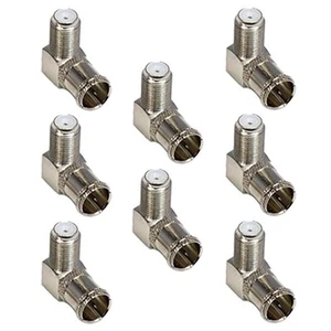 8x F Type Male to Female Right Angle Push On Adapter Coaxial Cable TV Connector - Picture 1 of 1