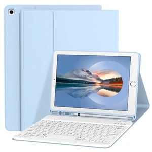 Weiße Tastatur Hülle für iPad 9./8./7. Gen 10,2 Zoll [Magnetisch Abnehmbar W... - Bild 1 von 1