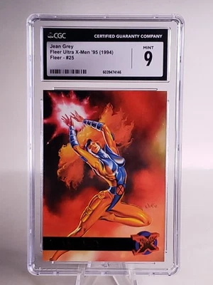 1994 1995 Fleer Ultra X-Men Jean Grey #25 CGC 9 Gem Mint by Julie Bell - Image 1 of 2