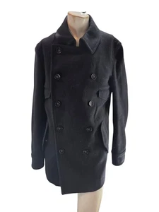 G Star Men's Coat Medium Raw Correctline Wool Pea Double Breasted - Picture 1 of 8