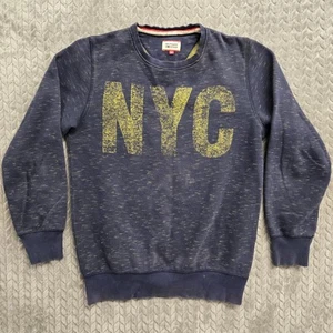Tommy Hilfiger Denim Crewneck Sweatshirt Mens XL Blue NYC Graphic Pullover - Picture 1 of 10