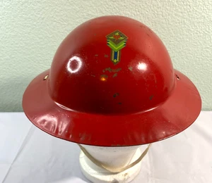 VINTAGE Metal WW1 Doughboy Style Toy Helmet - w/Poppy Flower Graphic - Picture 1 of 7