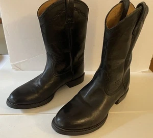 ARIAT HERITAGE ROPER WESTERN BOOTS Black Pull On Leather Women Sz 6.5 ATS 14501 - Picture 1 of 24