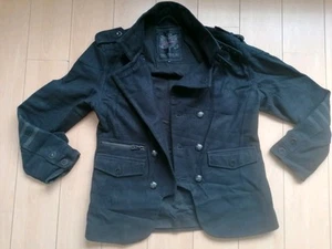 Men's Black Wool Mix Firetrap Regimental Style Peacoat, Sized XL(more M/L) - Picture 1 of 15