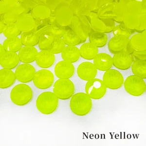 Glower® Neon Yellow Premium Hotfix Rhinestone Flat Back - Foto 1 di 1