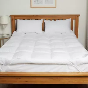 LUXURY 4" (10CM) EXTRA DEEP MICROFIBRE SILK LIKE DOWN MATTRESS TOPPER ENHANCER - Picture 1 of 6