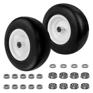 2PCS 13x5.00-6 Front Smooth Flat Free Tire & Wheel Set For Zero-Turn Lawn Mower - Picture 1 of 7