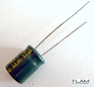 Condensateur SANYO 100V 22uF électrolytique Aluminium Radial capacitor 8x11mm - Imagen 1 de 2