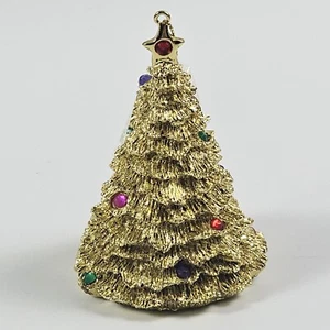 Vintage Avon 1996 Holiday Sparkle Gold Christmas Tree Ornament W/Faux Gems - Picture 1 of 6