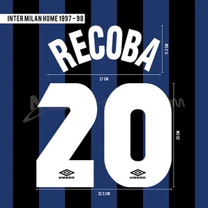 RECOBA #20 Inter Milan Home 1997-98 Print (Flock Velvet Material) - Picture 1 of 5