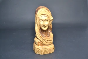 Hand Carved Olive Wood Virgin Mary Head Figure - Made in Israel - Picture 1 of 4