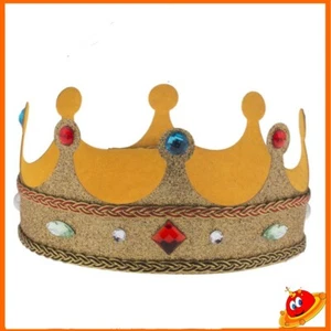 Travestimento Carnevale Halloween Corona Re Regina con glitter e gemme - Imagen 1 de 1