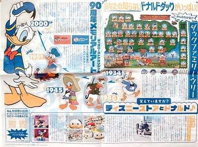 日本东京迪士尼商店 TDL TDS 唐老鸭 90 周年新闻纸 — 第 1/4 张图片