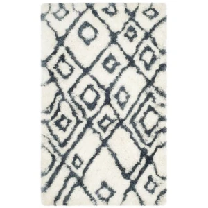 SAFAVIEH Toronto Shag SGT727K Handmade Ivory / Blue Rug - Picture 1 of 9