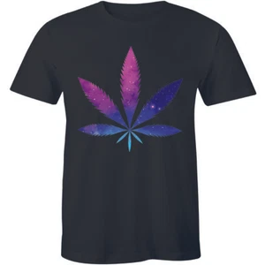 3D Galaxy Weeds Stoner - Natural Marijuana Leaf Shirt Men's T-shirt Gift Tee - Picture 1 of 4