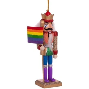 Gay Pride Rainbow Nutcracker Christmas Tree Ornament 6 Inch F2093 - Picture 1 of 7