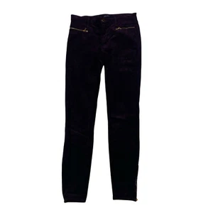 J Brand Iselin Skinny Ankle Zip Womens Size 24 Blackberry Corduroy Wash Pants - Picture 1 of 9