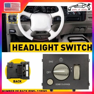 Interruptor atenuador de luz de estacionamiento de faros para Chevy C1500 C2500 C3500 DS876 15047634 Foto 1 de 4