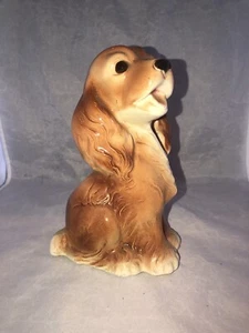 "Estatuilla florero jardinera de cerámica para perro Cocker Spaniel 8"" sentado vintage" - Imagen 1 de 6