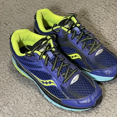 Saucony Ride 7 Women's Size 4M Blue Black Citron Running Athletic Shoes S99000-2 - Image 1 of 4