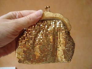 Vintage 1960s Oroton Glomesh Style Medium Gold Tone Mesh Coin Purse West Germany - Picture 1 of 8