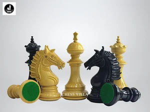 The Sikh Empire Series Luxury Chess Pieces Only Set - Triple Weighted Ebony Wood - Picture 1 of 9
