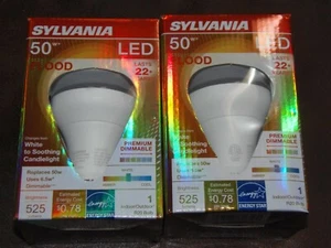 2- Sylvania R20 50W Energy Saving Dimmable2- LED Flood Light  INDOOR/OUT (A-GR) - Picture 1 of 9