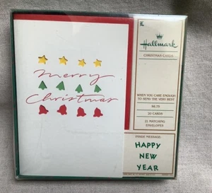 Vintage Hallmark Boxed Christmas Cards Die Cut Out 20 Cards / Envelopes - Picture 1 of 4