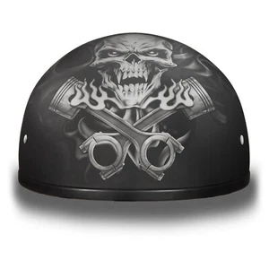 Daytona Helmets Half Skull Cap Motorcycle Helmet DOT Approved [Pistons Skul... - Bild 1 von 9