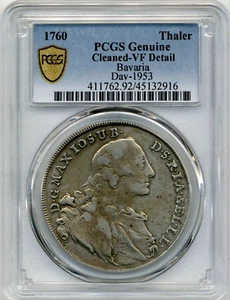1760 Thaler German States, Bavaria Maximilian II, PCGS VF Detail - Picture 1 of 3