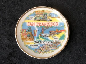 San Francisco CA 4” Gold Trimmed State Collector Plate Dish Circa 1960s - Picture 1 of 7