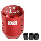 J2 Universal Aluminum Cylindrical Design Shape Shift Knob Red W/ Thread Adapters