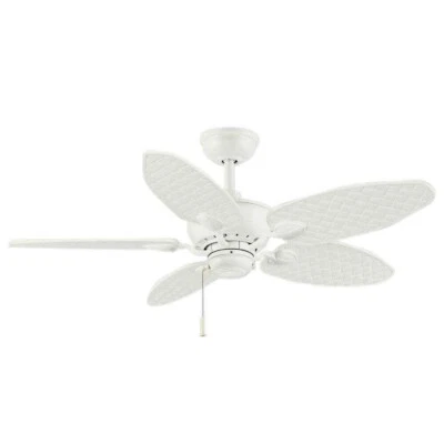 Ventilador de techo reversible Hampton Bay 91882 Largo 48" interior/exterior blanco mate Foto 1 de 2