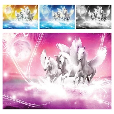 Fototapete 3D EFFEKT  Einhorn Abstrakt Modern Pferde Himmel VLIES TAPETE XXL - Bild 1 von 4