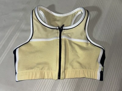 Jockey Sport -Front Zip Sports Bra - Womens Medium- Yellow Blue - Image 1 of 3