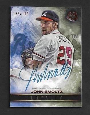 JOHN SMOLTZ 2016 Topps Legacies of Baseball Loyalty On Card Auto /199 Braves HOF - Image 1 of 2